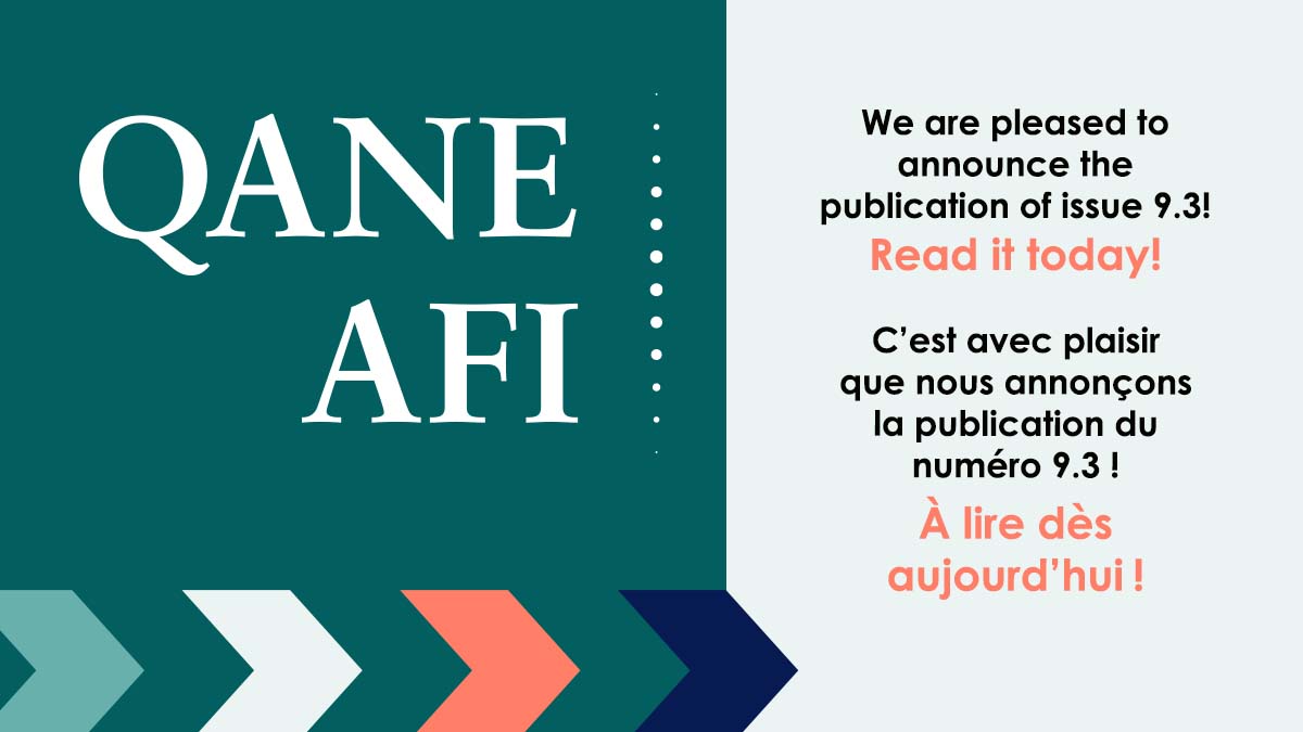 The new issue of QANE is available! Quality Advancement in Nursing Education