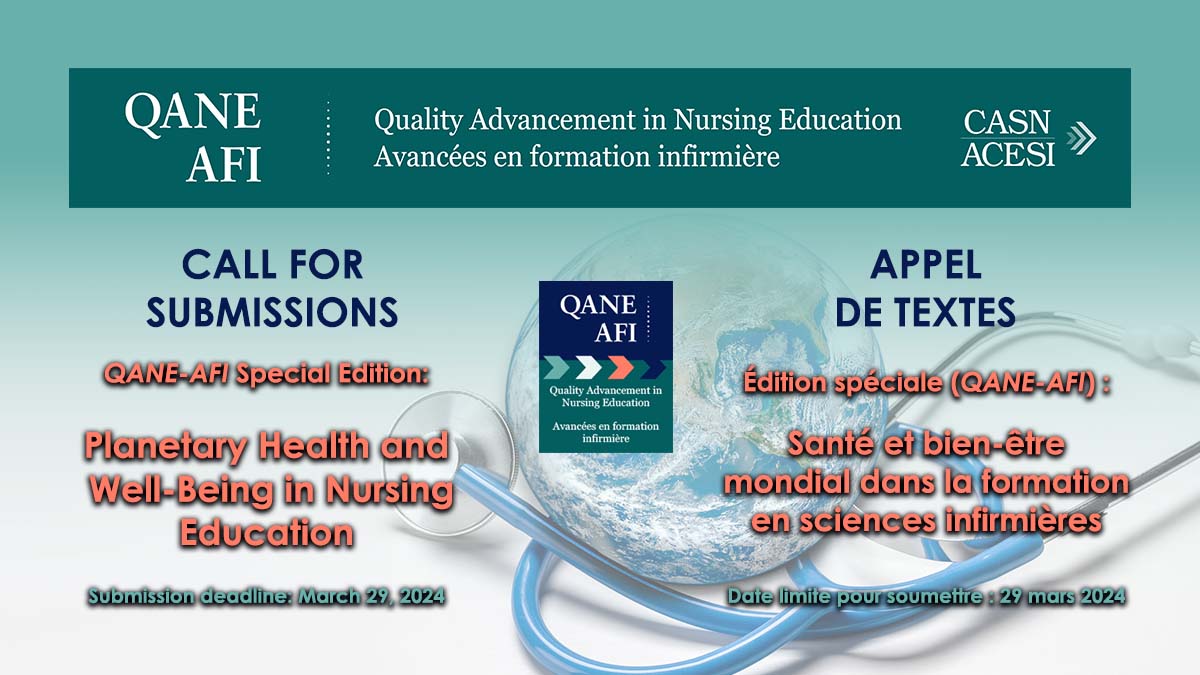CALL FOR SUBMISSIONS Special Edition: Planetary Health and Well-Being in Nursing Education