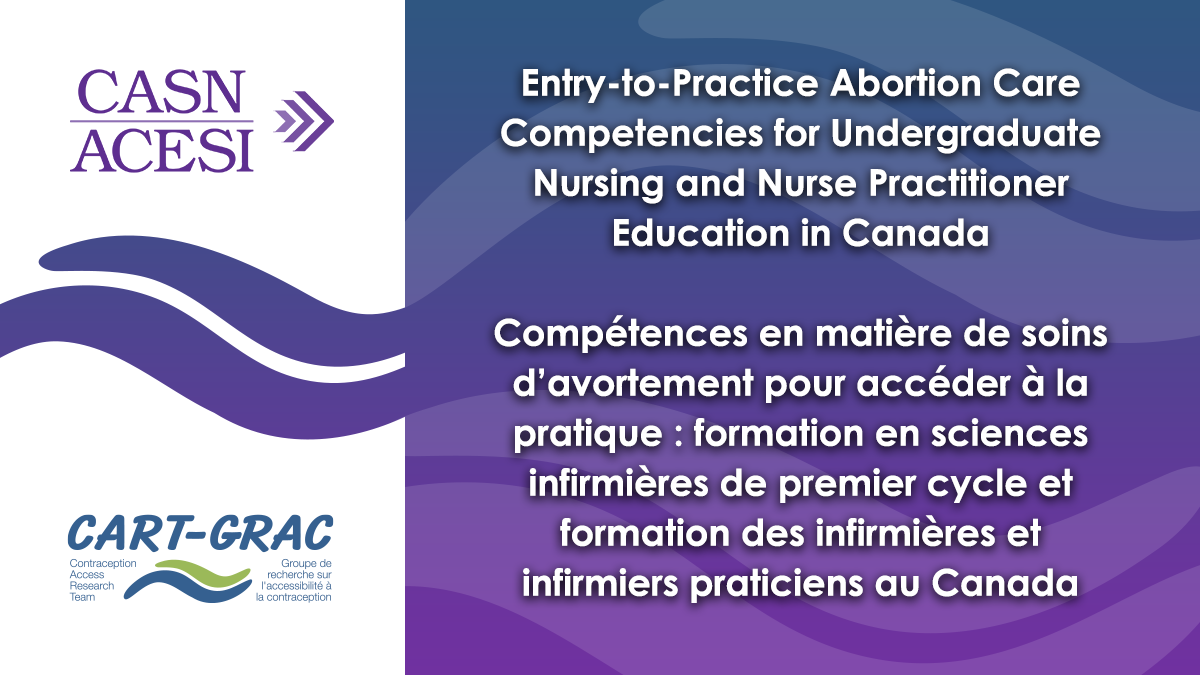 Compétences  en matière de soins d’avortement pour accéder à la pratique : formation en sciences infirmières de premier cycle et formation des infirmières et infirmiers praticiens au Canada