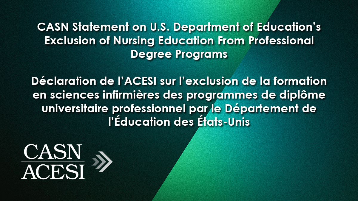Déclaration de l’ACESI sur l’exclusion de la formation en sciences infirmières des programmes de diplôme universitaire professionnel par le Département de l’Éducation des États-Unis
